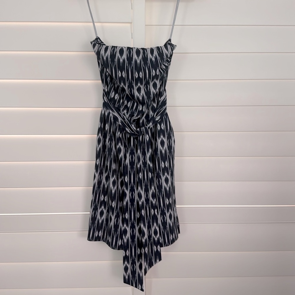 Athleta packable Ikat strapless summer dress Sz Small